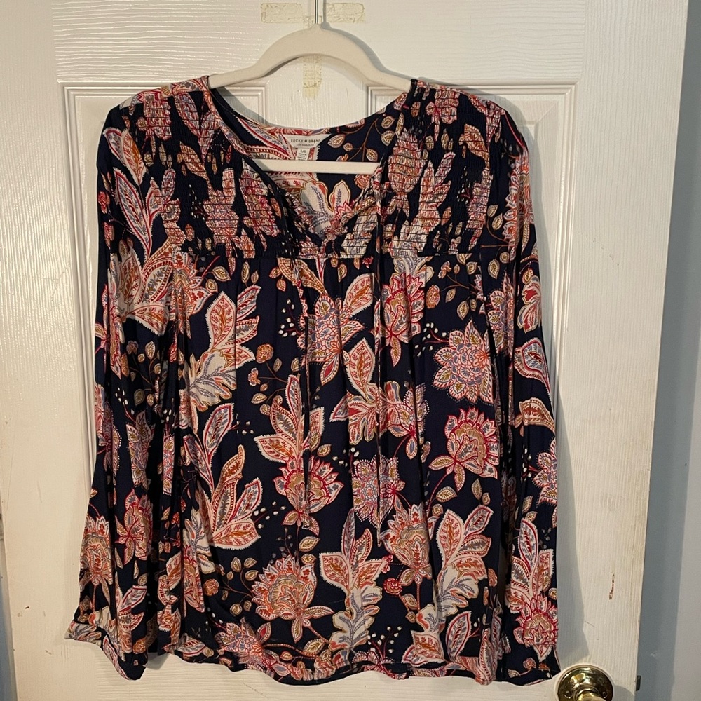 Lucky Brand tie front top size L